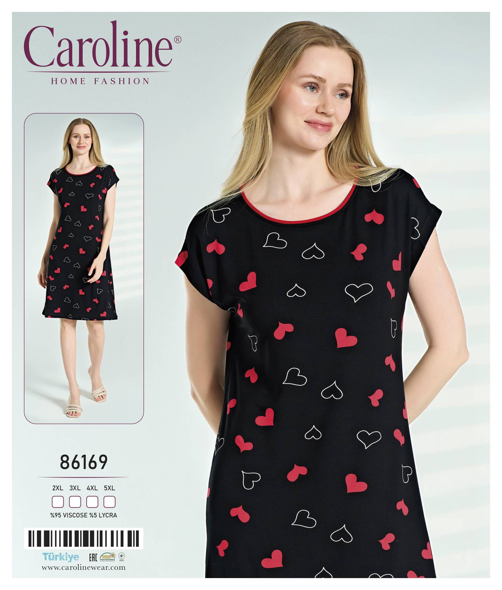 Caroline 86169 ночная рубашка 2XL, 3XL, 4XL, 5XL