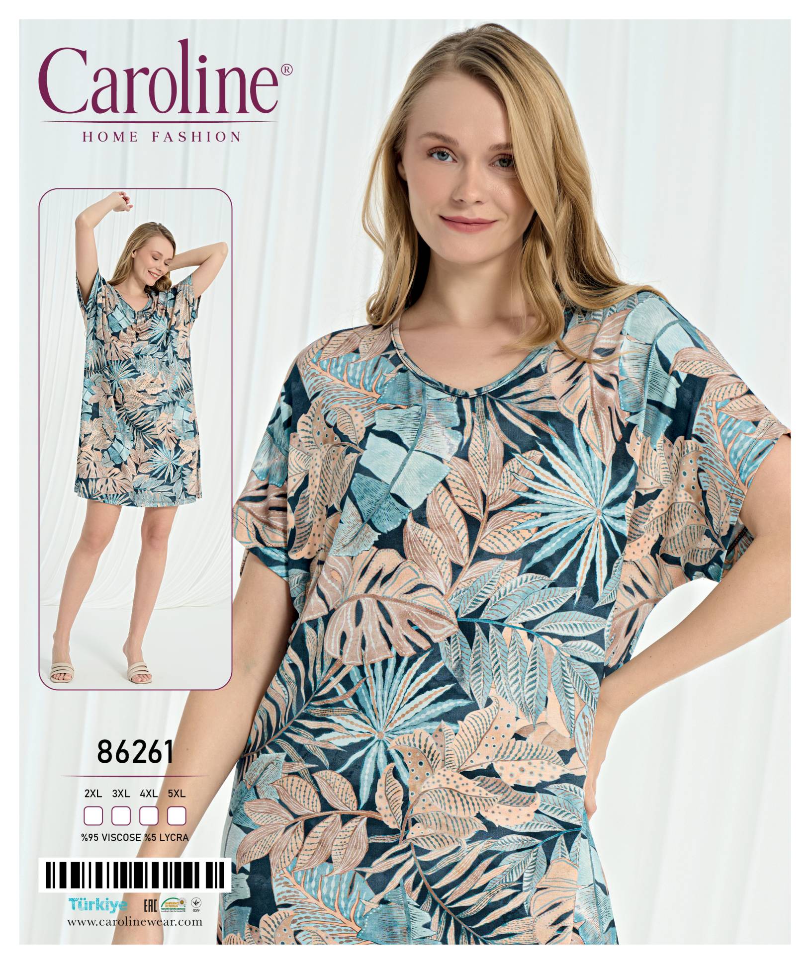 Caroline 86261 ночная рубашка 2XL, 3XL, 4XL, 5XL