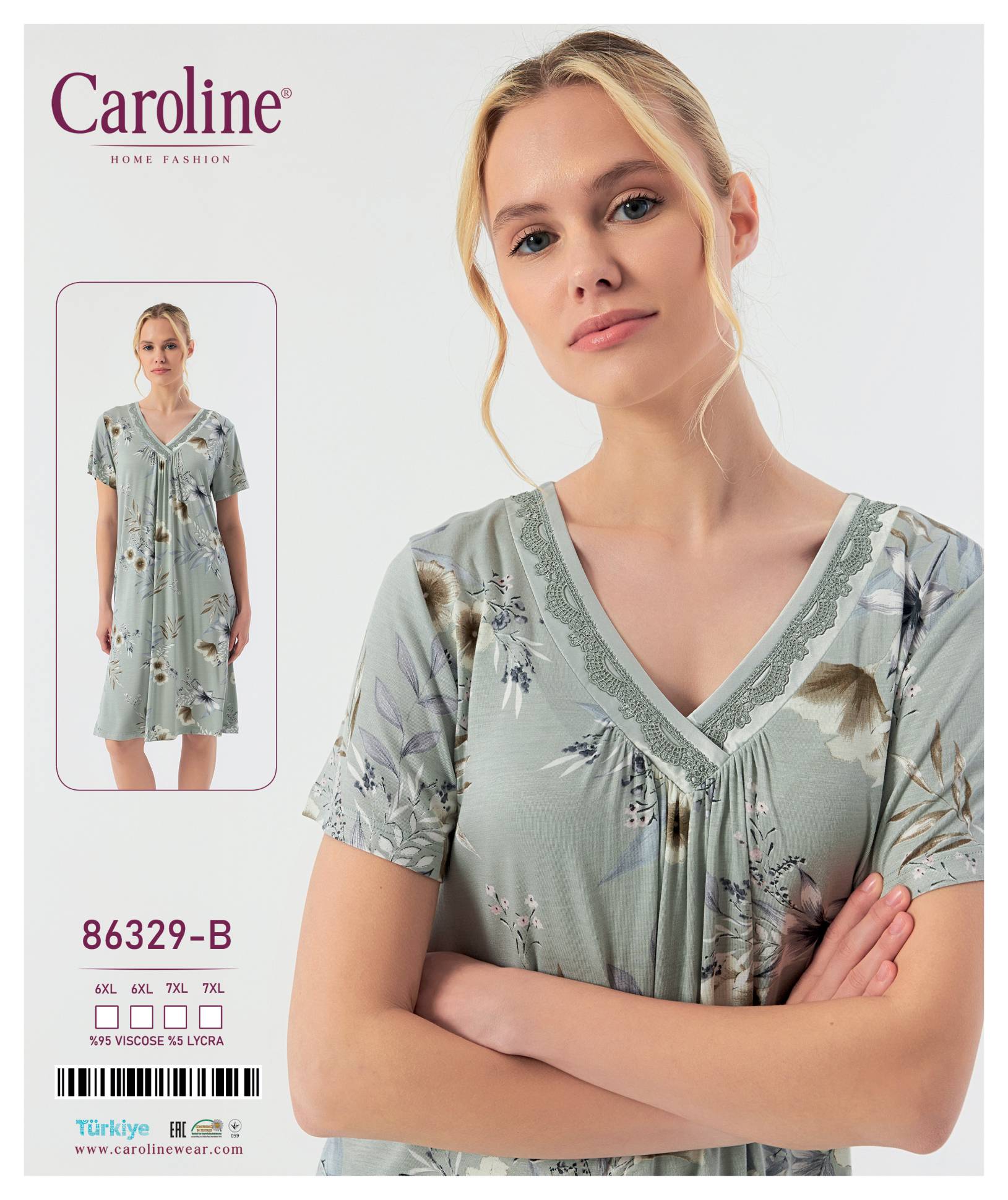 Caroline 86329-B ночная рубашка 6XL, 7XL