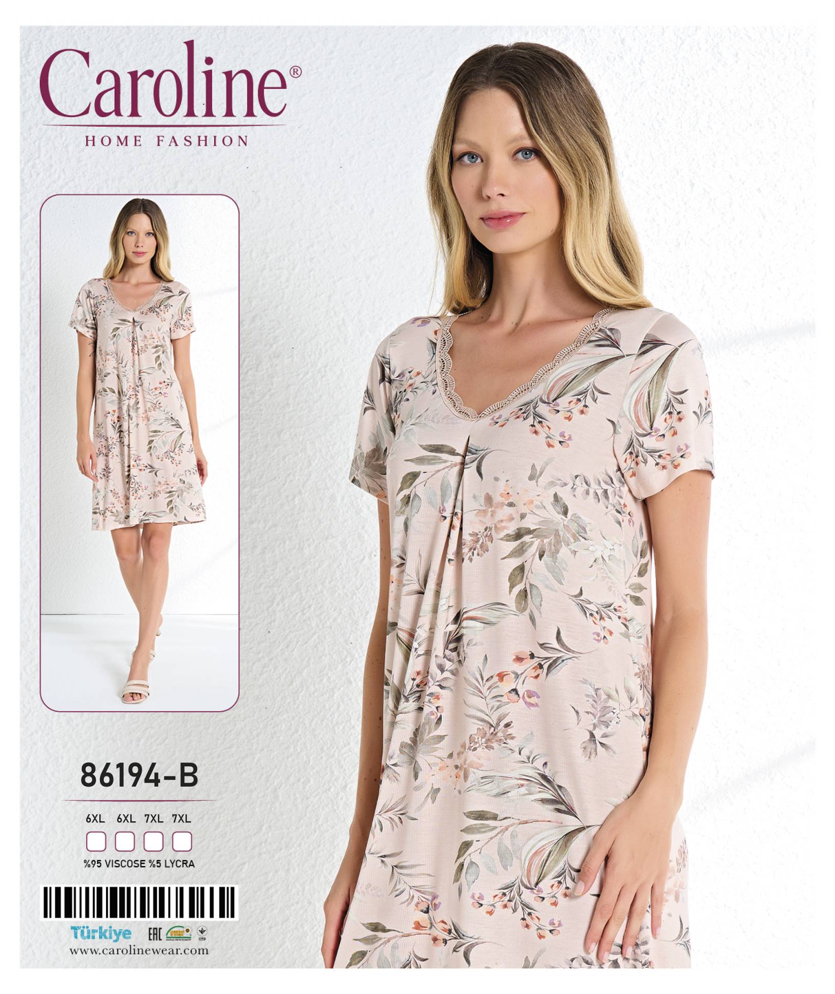 Caroline 86194-B ночная рубашка 6XL, 7XL
