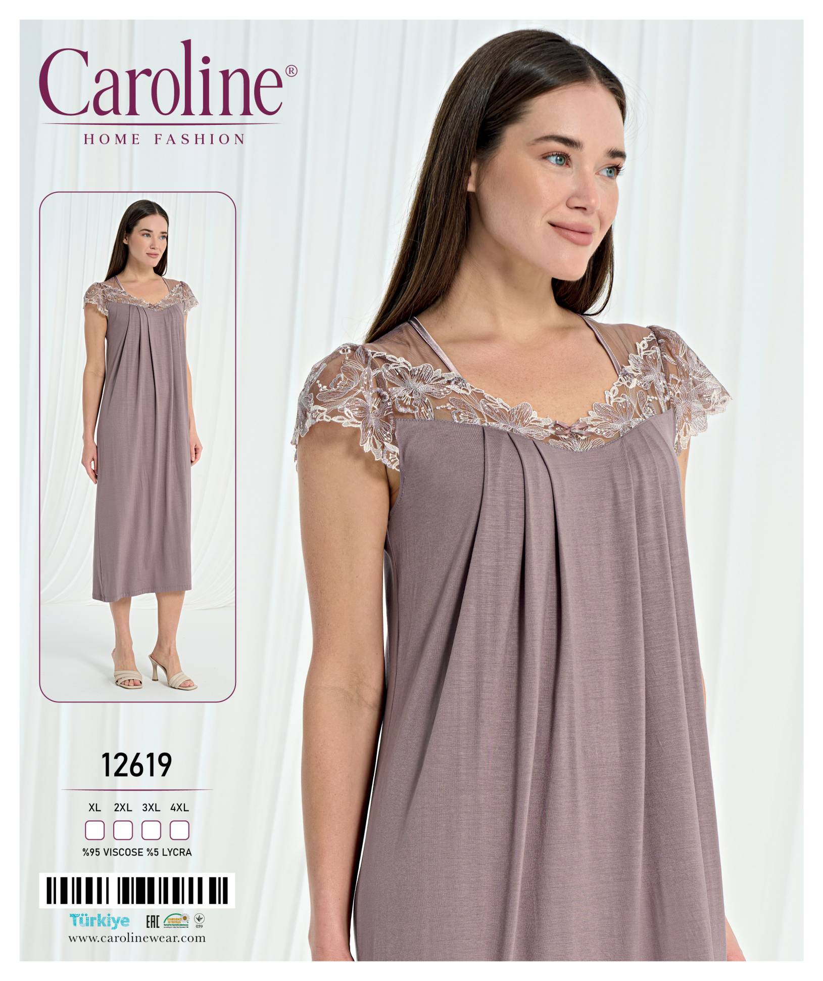 Caroline 12619 ночная рубашка XL, 2XL, 3XL, 4XL