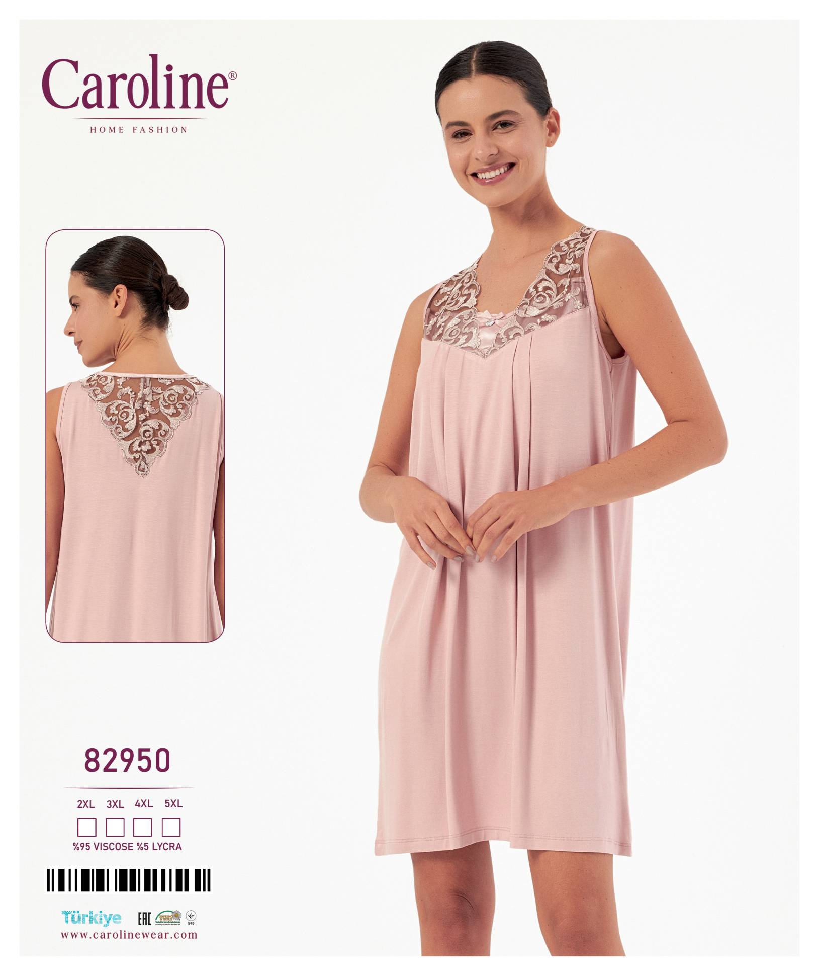 Caroline 82950 ночная рубашка 2XL, 3XL, 4XL, 5XL
