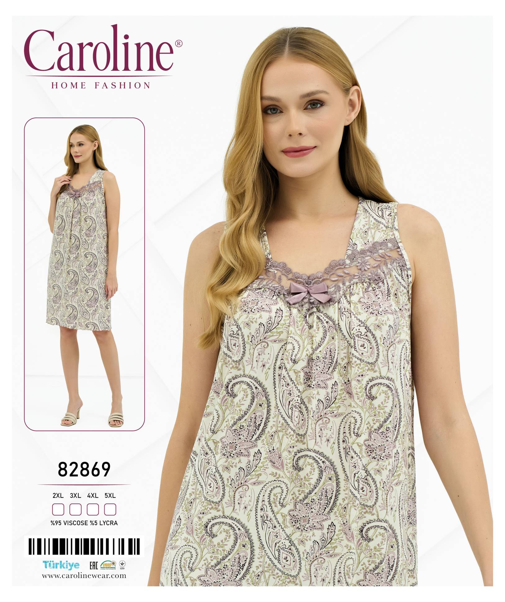 Caroline 82869 ночная рубашка 2XL, 3XL, 4XL, 5XL