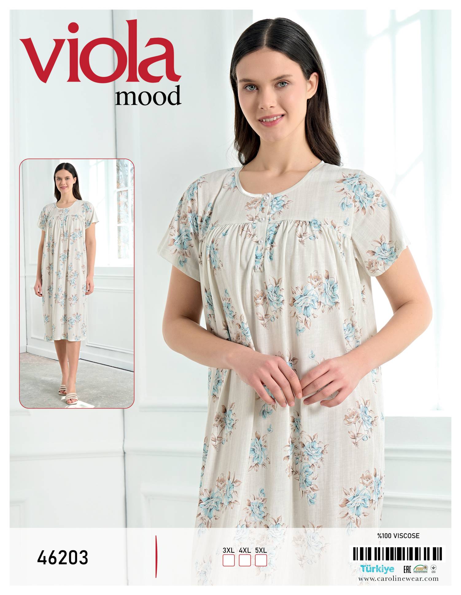 Viola 46203 ночная рубашка 3XL, 4XL, 5XL