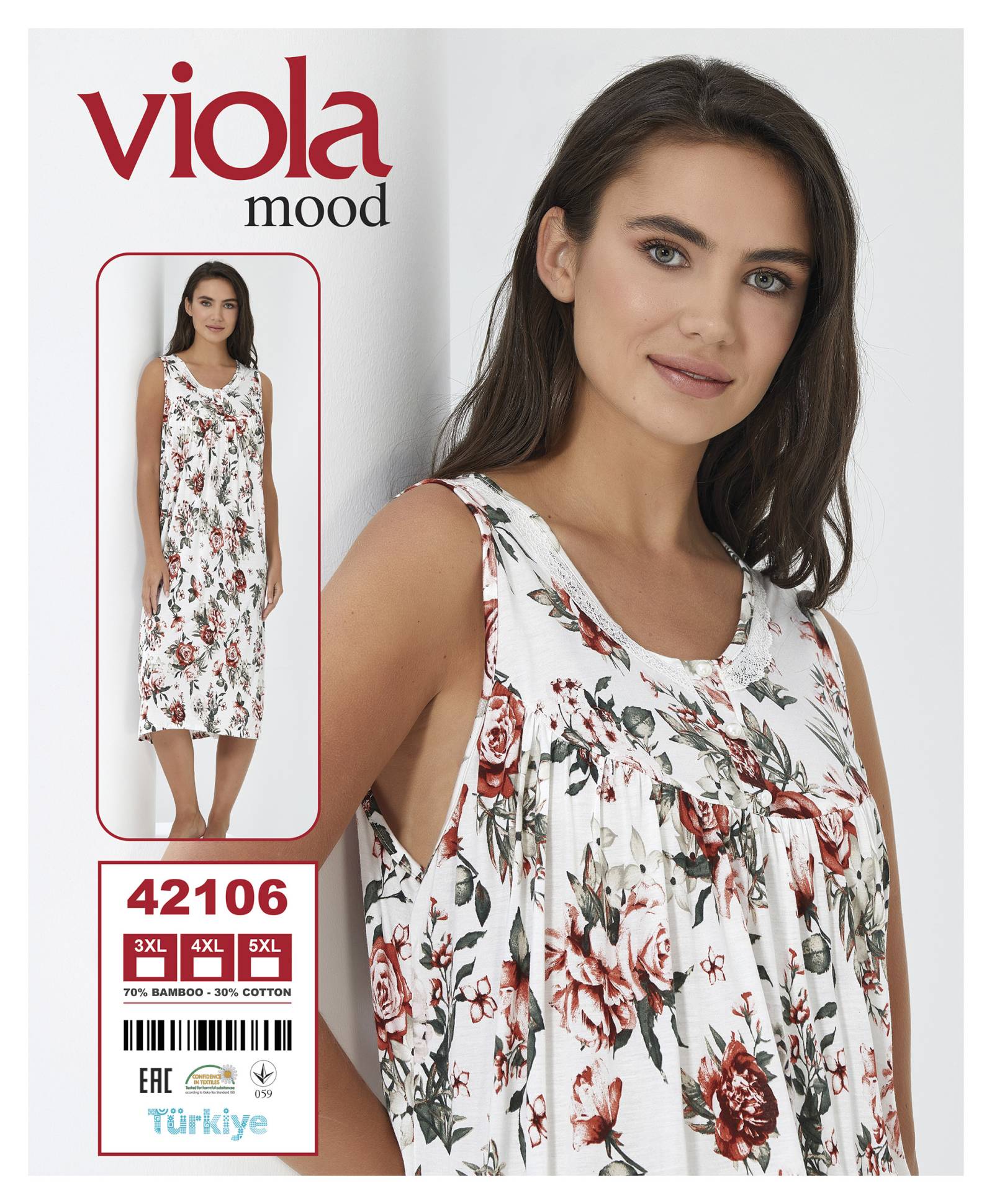 VIOLA MOOD 42106 ночная рубашка 4XL