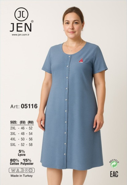 Jen 05116 халат 2XL, 3XL, 4XL, 5XL
