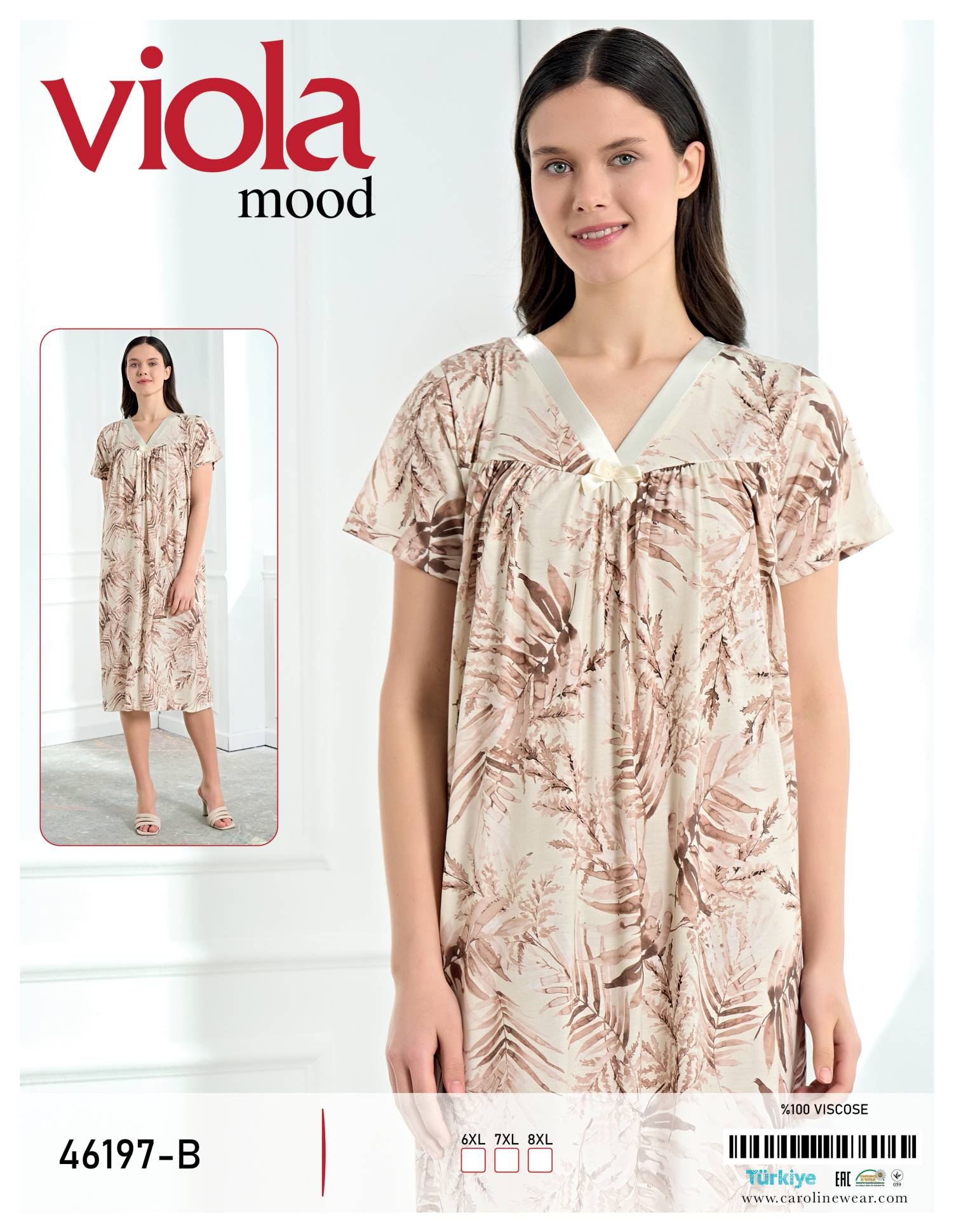 Viola 46197-B ночная рубашка 6XL, 7XL, 8XL