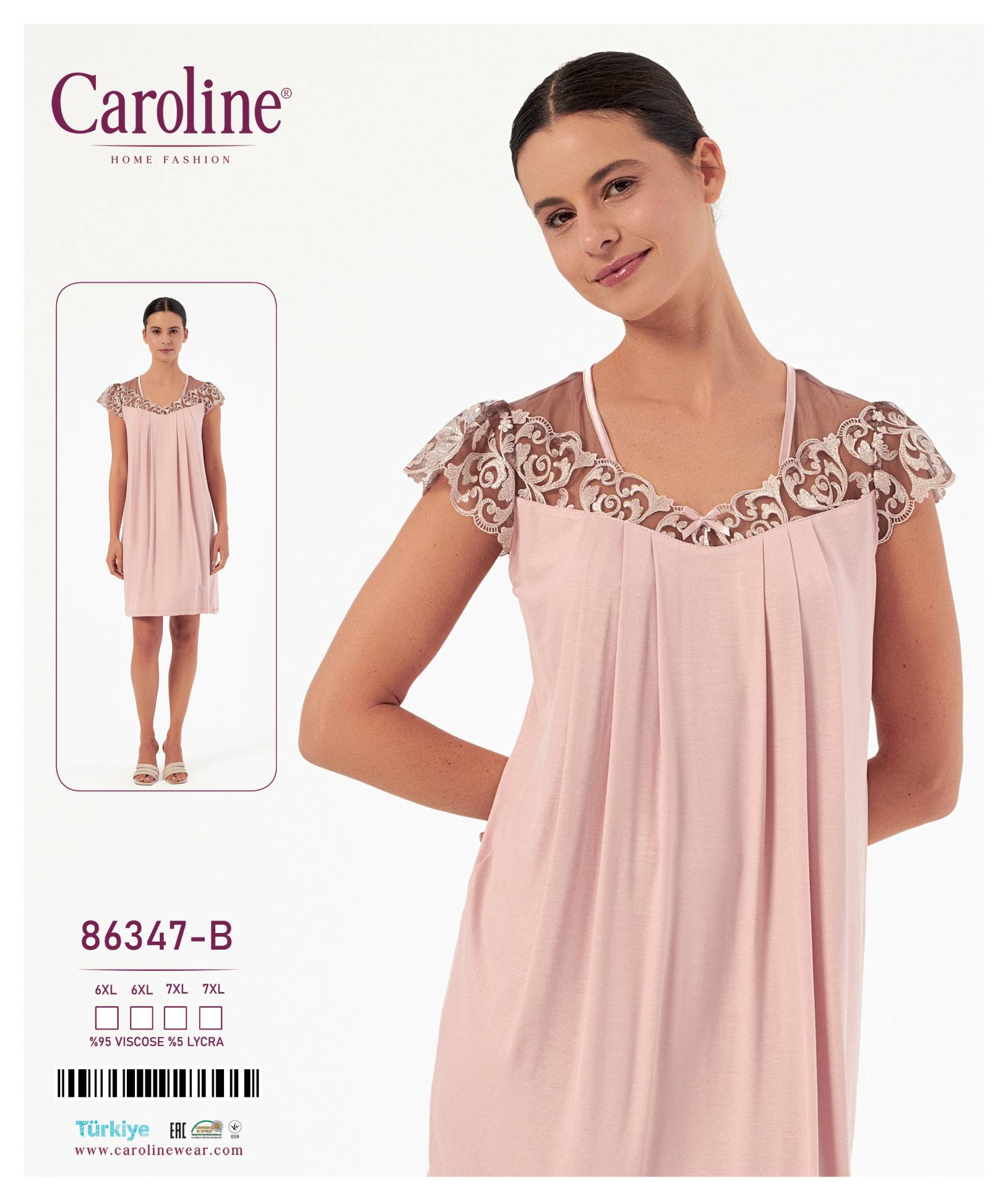 Caroline 86347-B ночная рубашка 6XL, 7XL