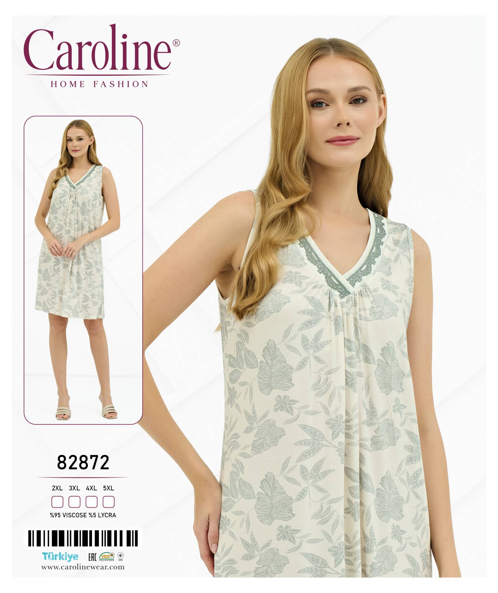 Caroline 82872 ночная рубашка 2XL, 3XL, 4XL, 5XL