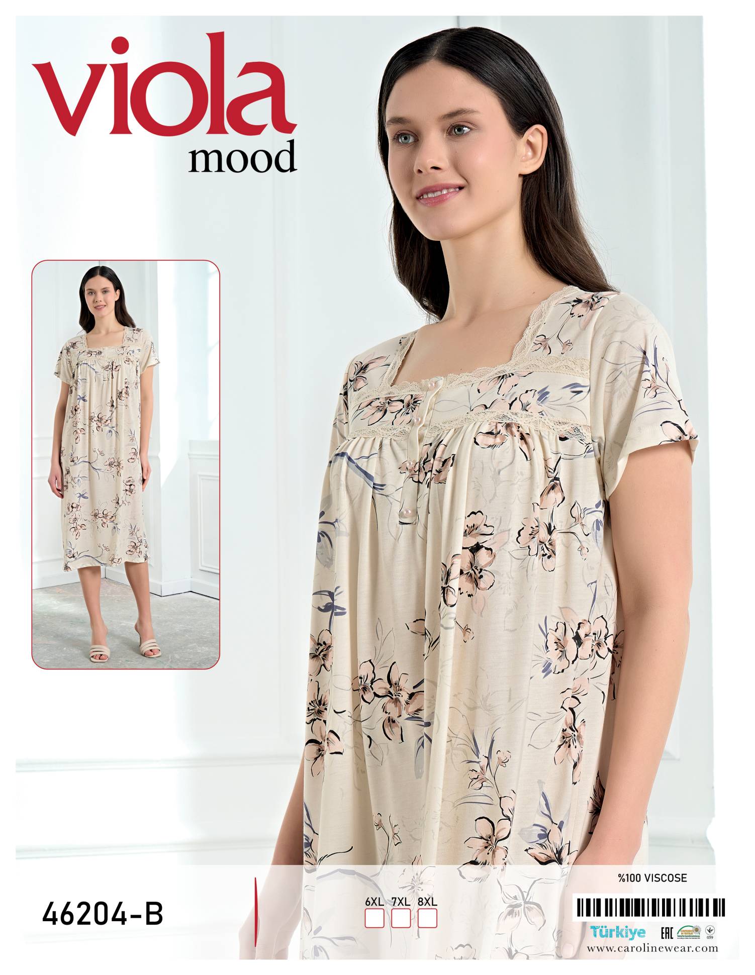 Viola 46204-B ночная рубашка 6XL, 7XL, 8XL