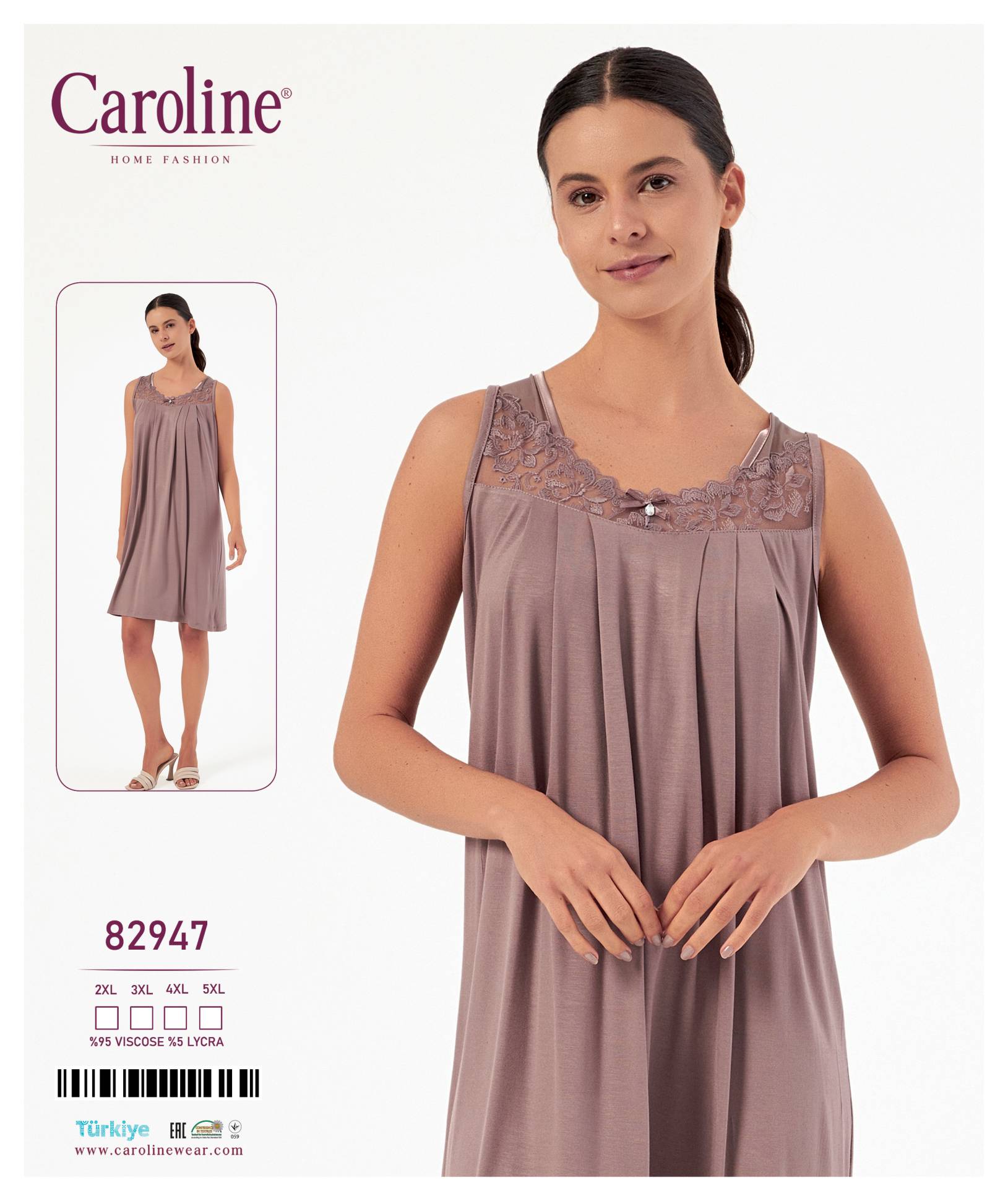 Caroline 82947 ночная рубашка 2XL, 3XL, 4XL, 5XL