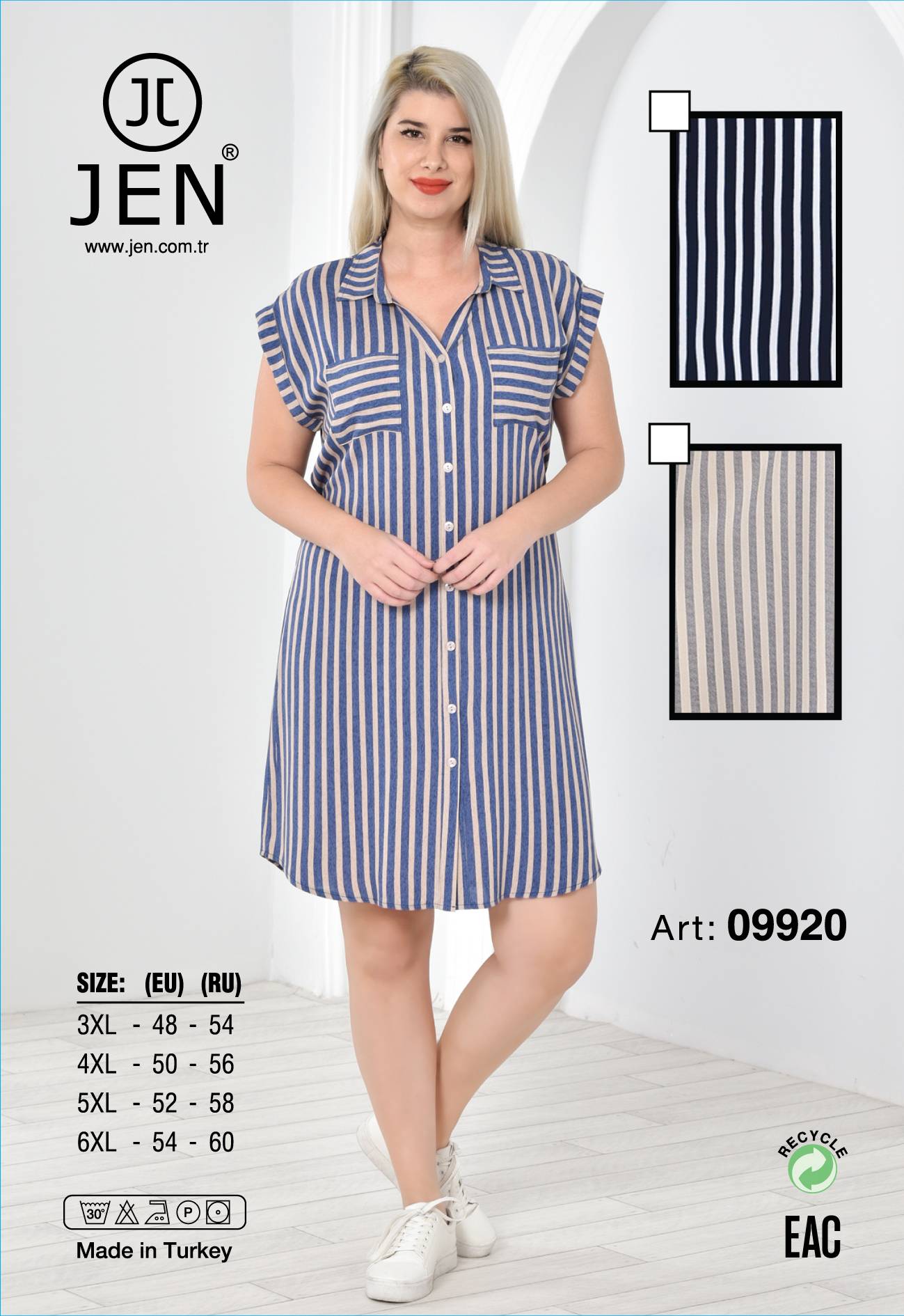 Jen 09920 халат 3XL, 4XL, 5XL, 6XL