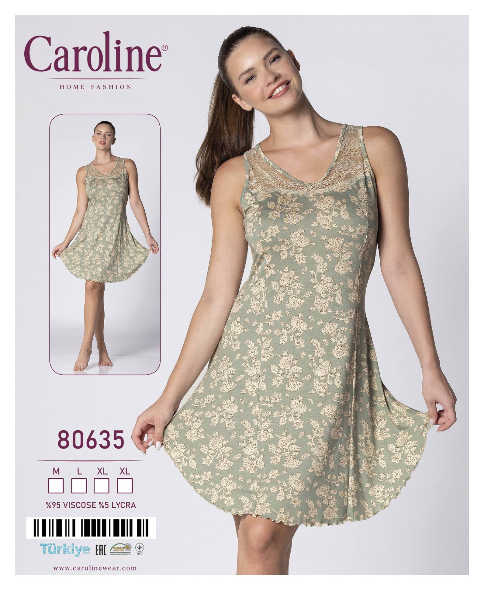 Caroline 80635 ночная рубашка M, L, XL