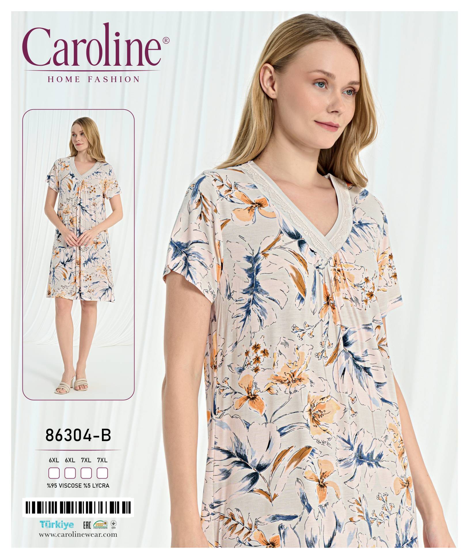 Caroline 86304-B ночная рубашка 6XL, 7XL