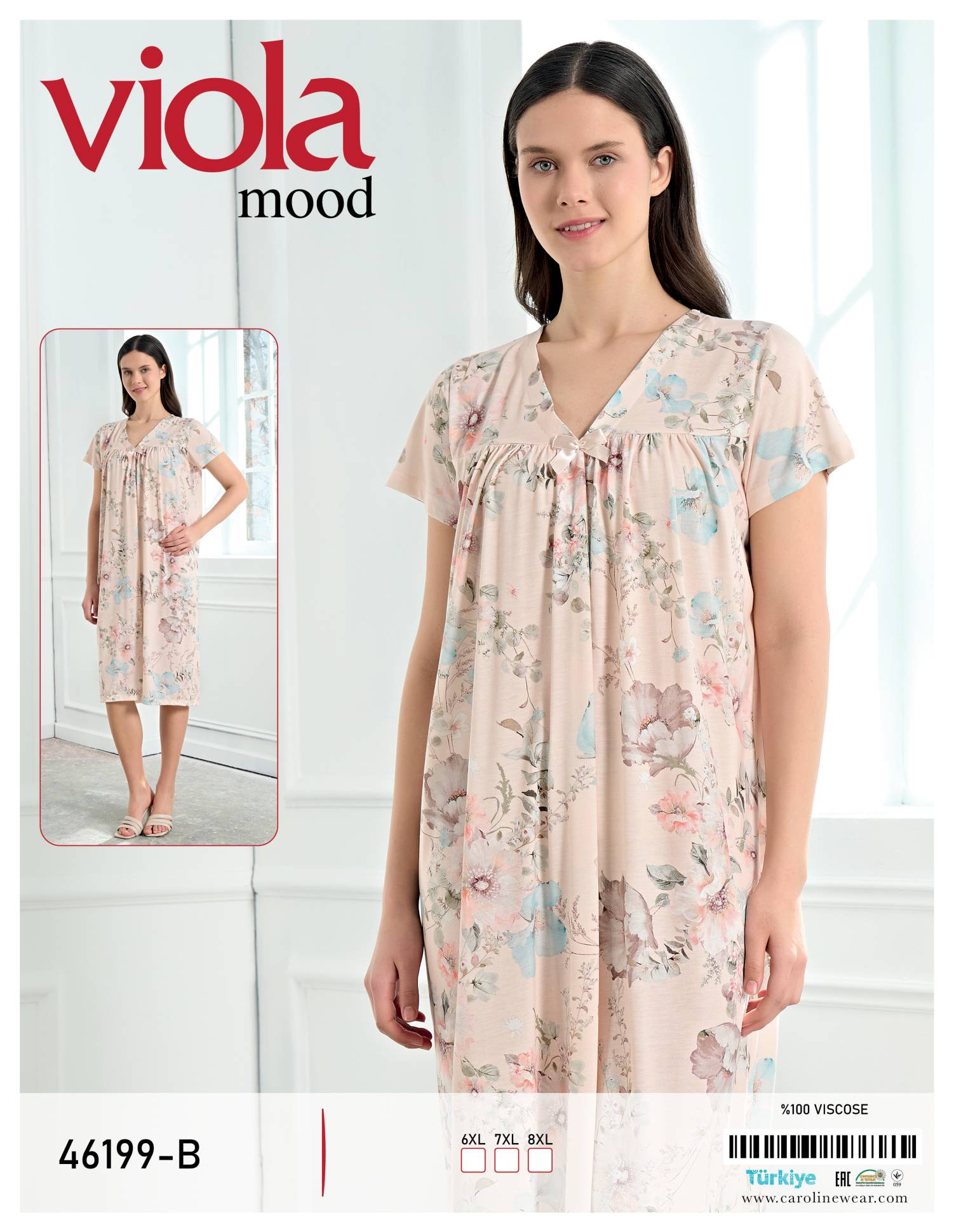 Viola 46199-B ночная рубашка 6XL, 7XL, 8XL
