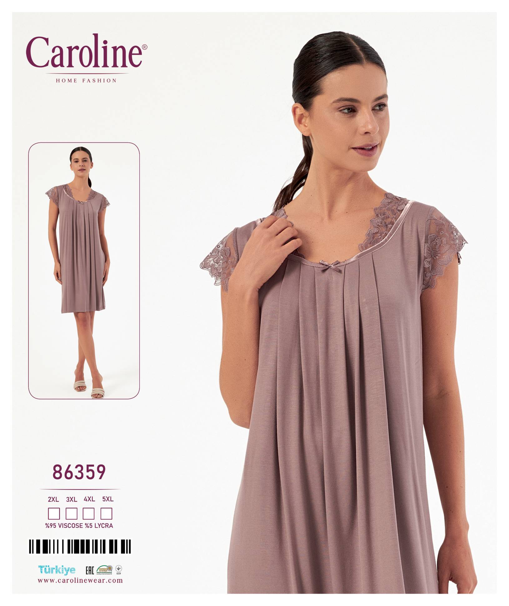 Caroline 86359 ночная рубашка 2XL, 3XL, 4XL, 5XL