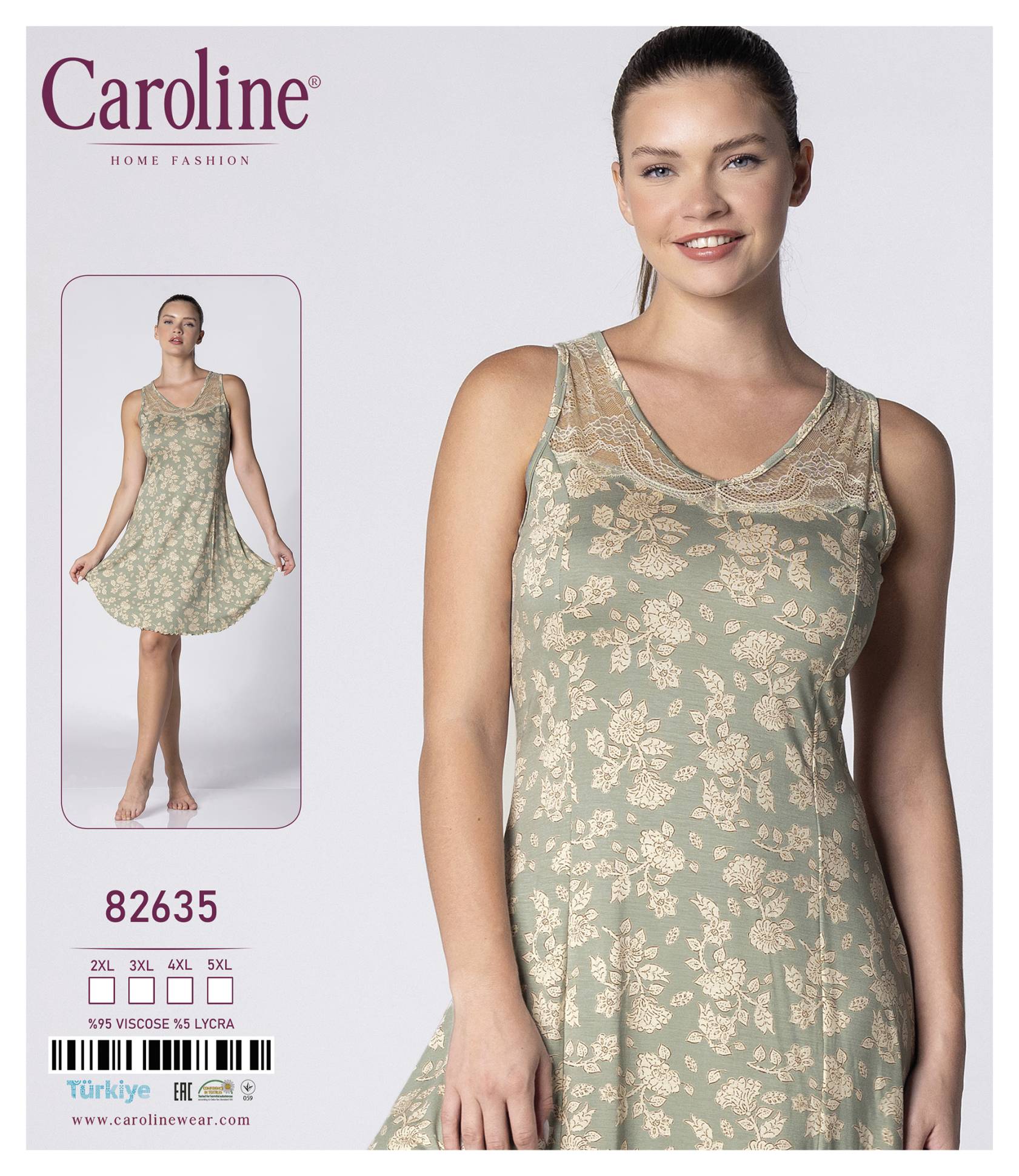 Caroline 82635 ночная рубашка 4XL, 5XL