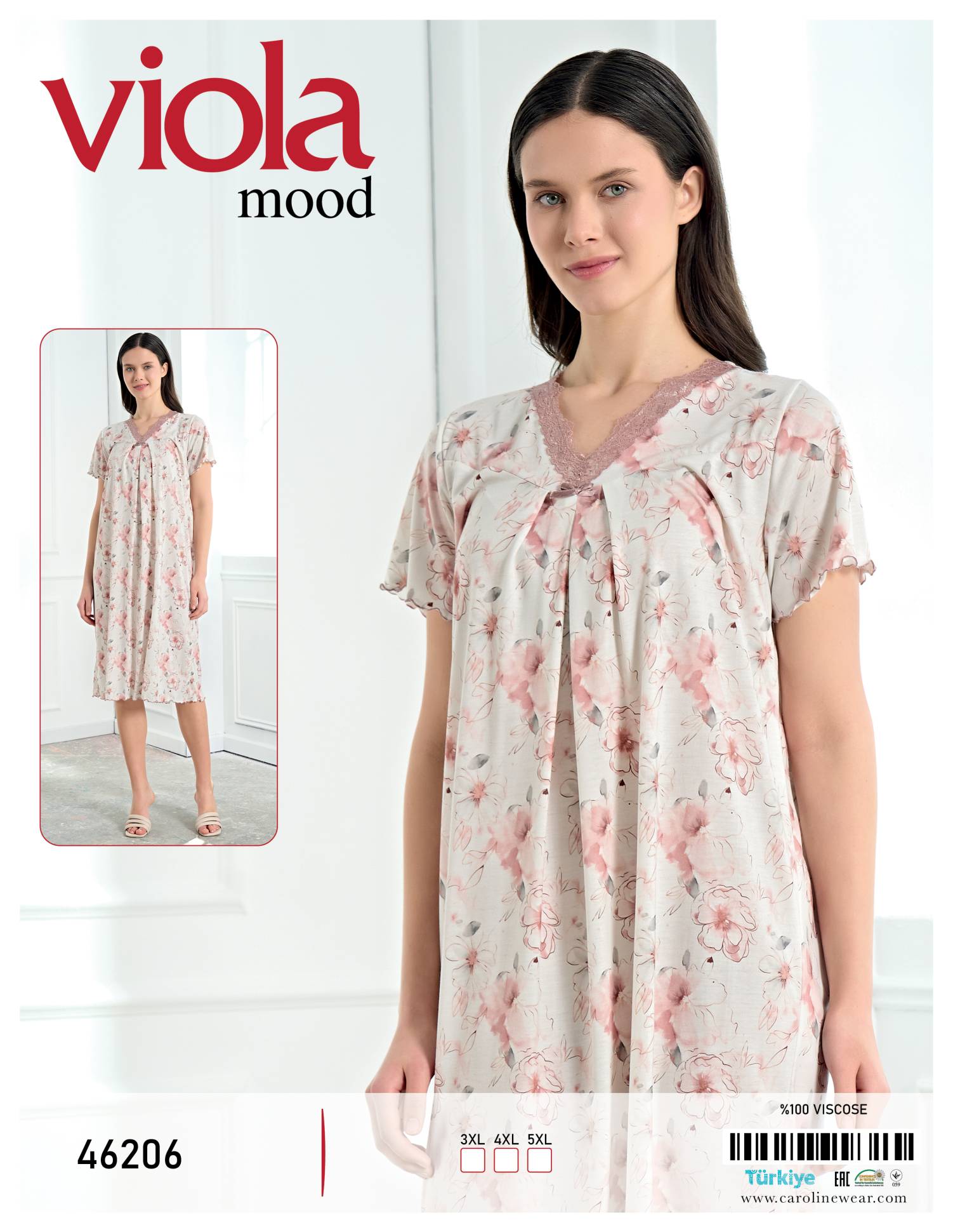 Viola 46206 ночная рубашка 3XL, 4XL, 5XL