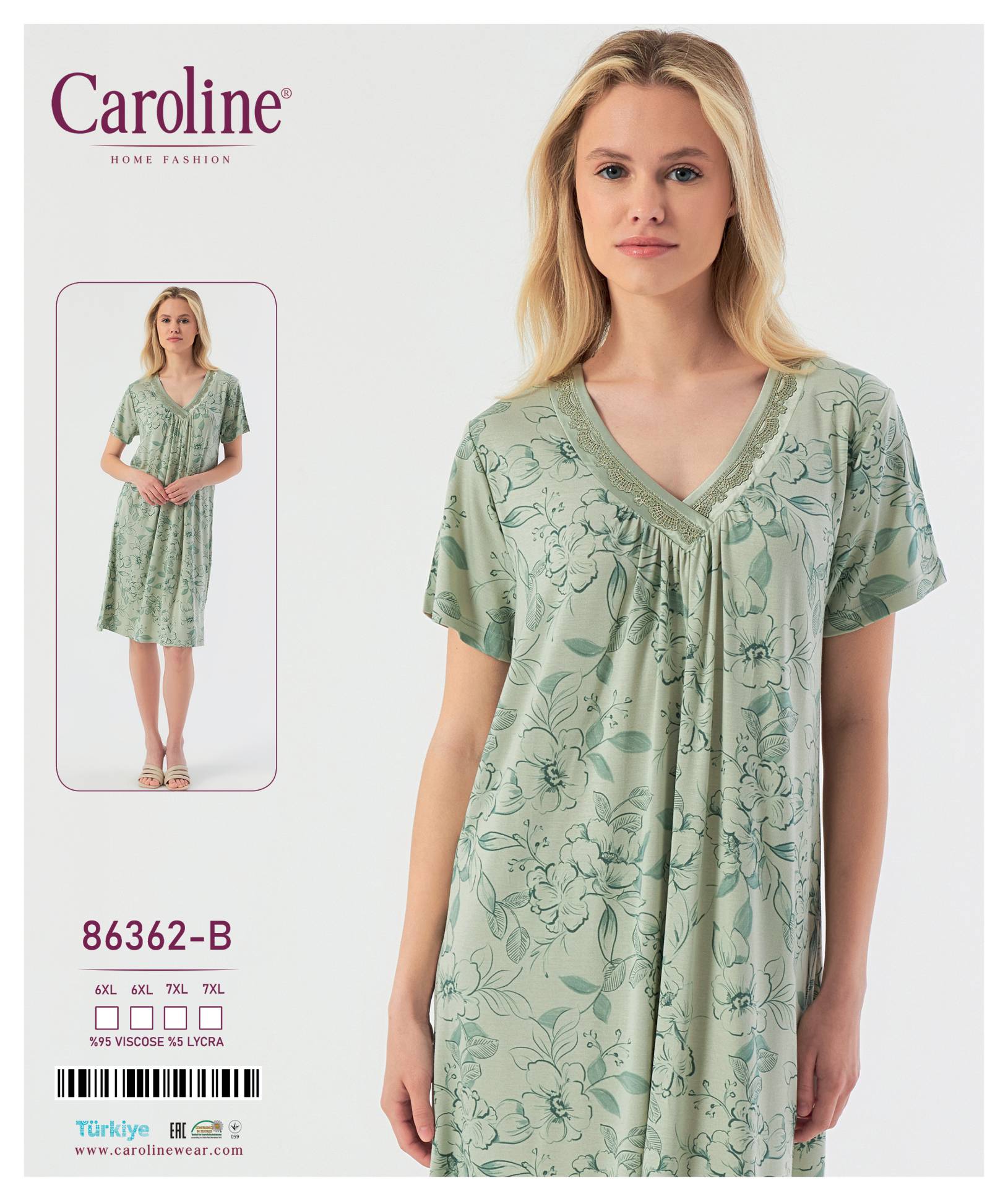 Caroline 86362-B ночная рубашка 6XL, 7XL