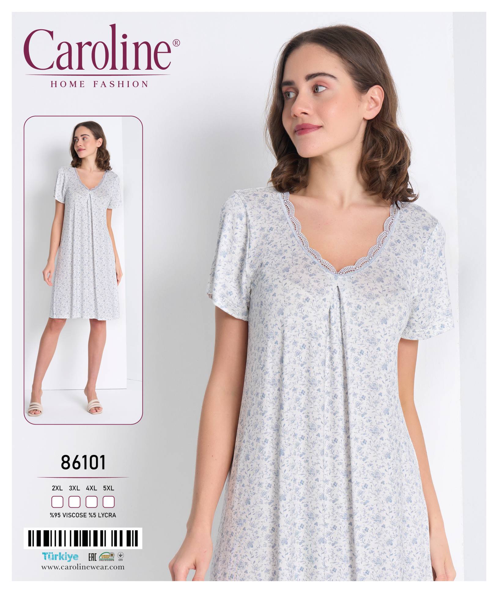 Caroline 86101 ночная рубашка 2XL, 3XL, 4XL, 5XL