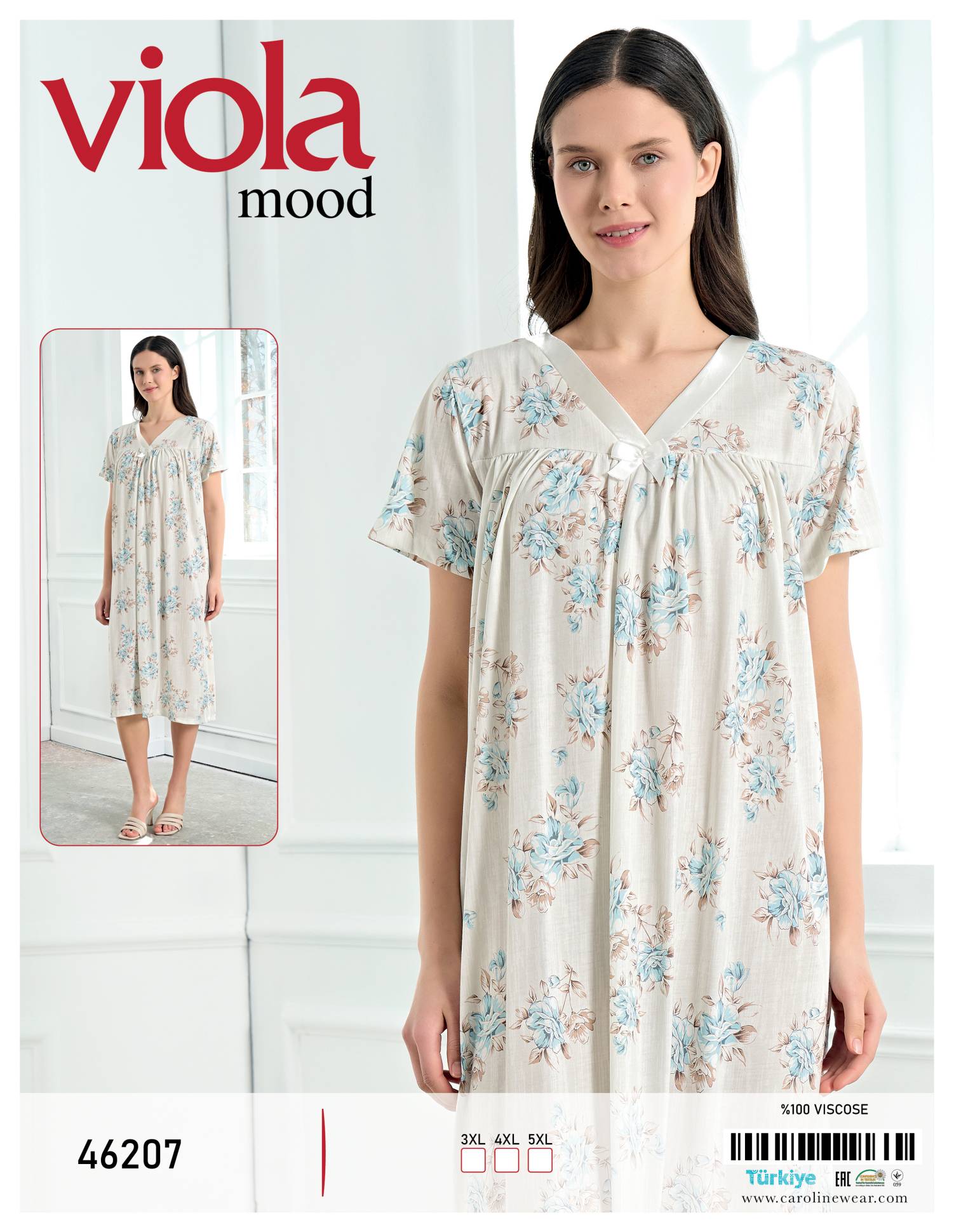 Viola 46207 ночная рубашка 3XL, 4XL, 5XL