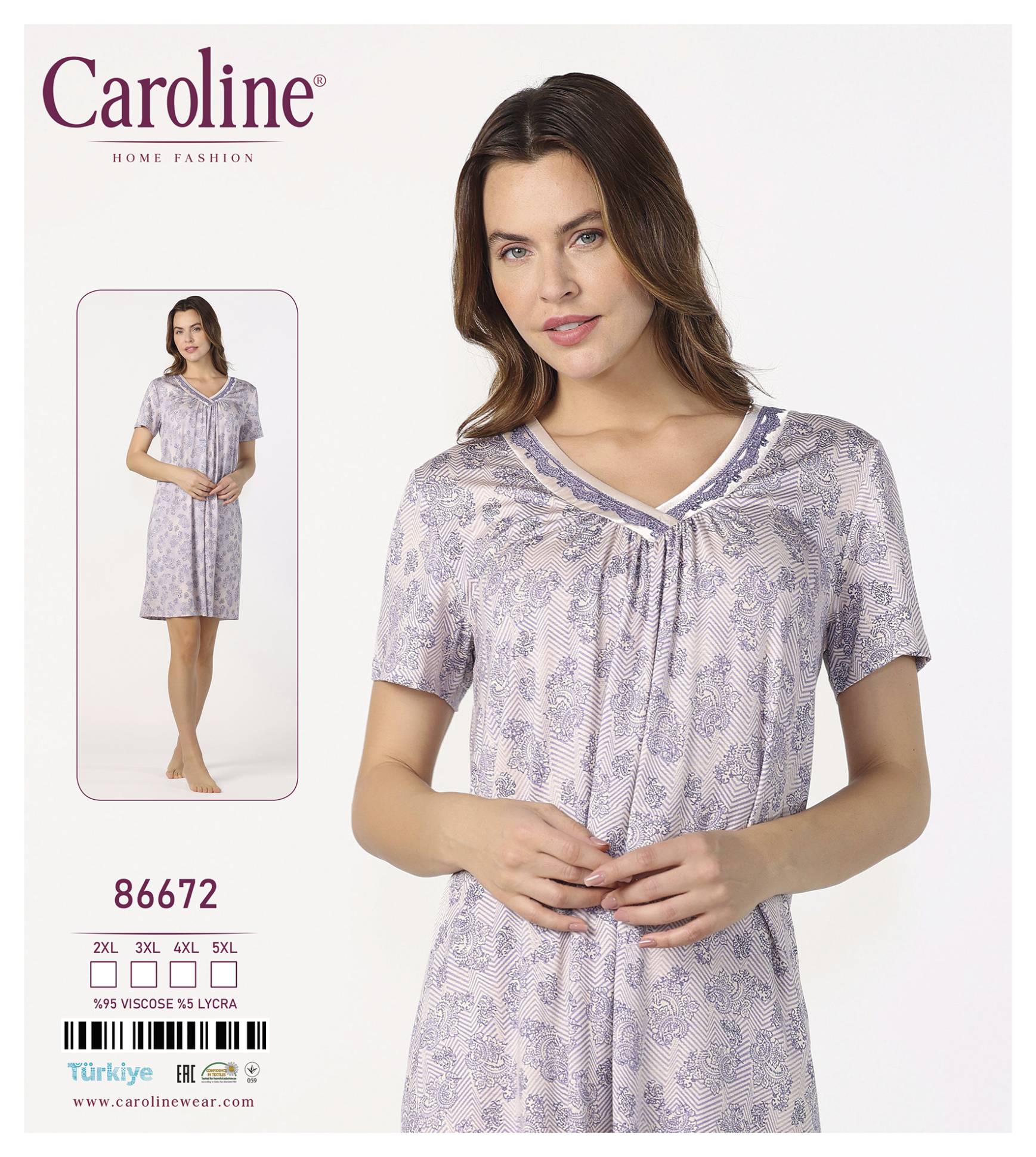 Caroline 86672 ночная рубашка 4XL
